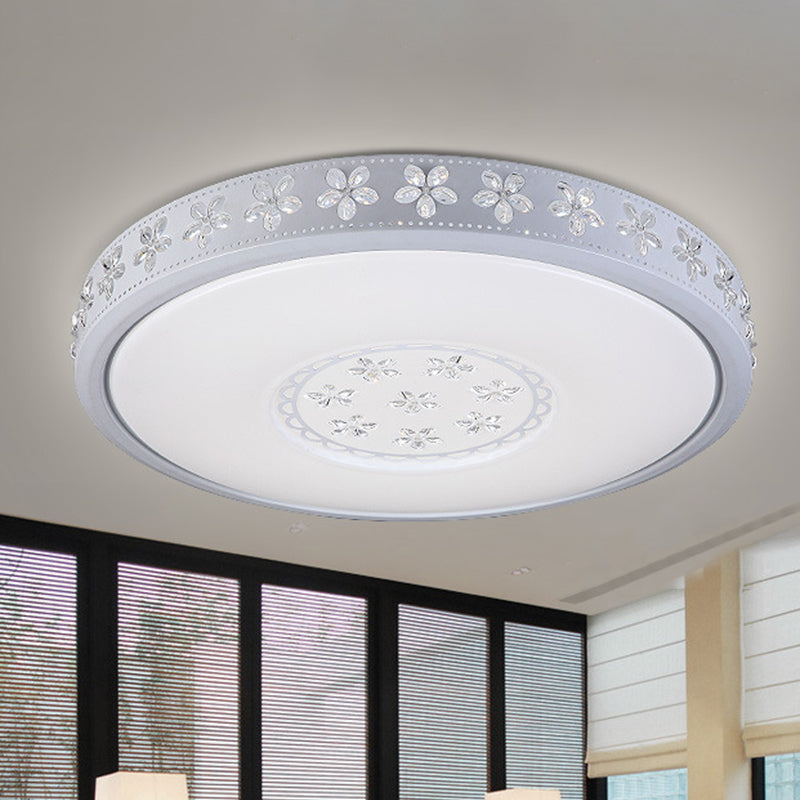 12"/16.5"/20.5" W White Flower Flush Mount Simple Acrylic LED Living Room Flush Light in White/3 Color/Fourth Gear Light