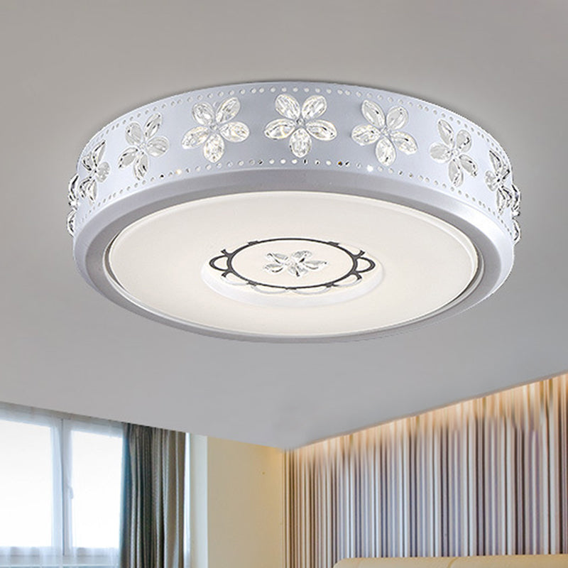 12"/16.5"/20.5" W White Flower Flush Mount Simple Acrylic LED Living Room Flush Light in White/3 Color/Fourth Gear Light