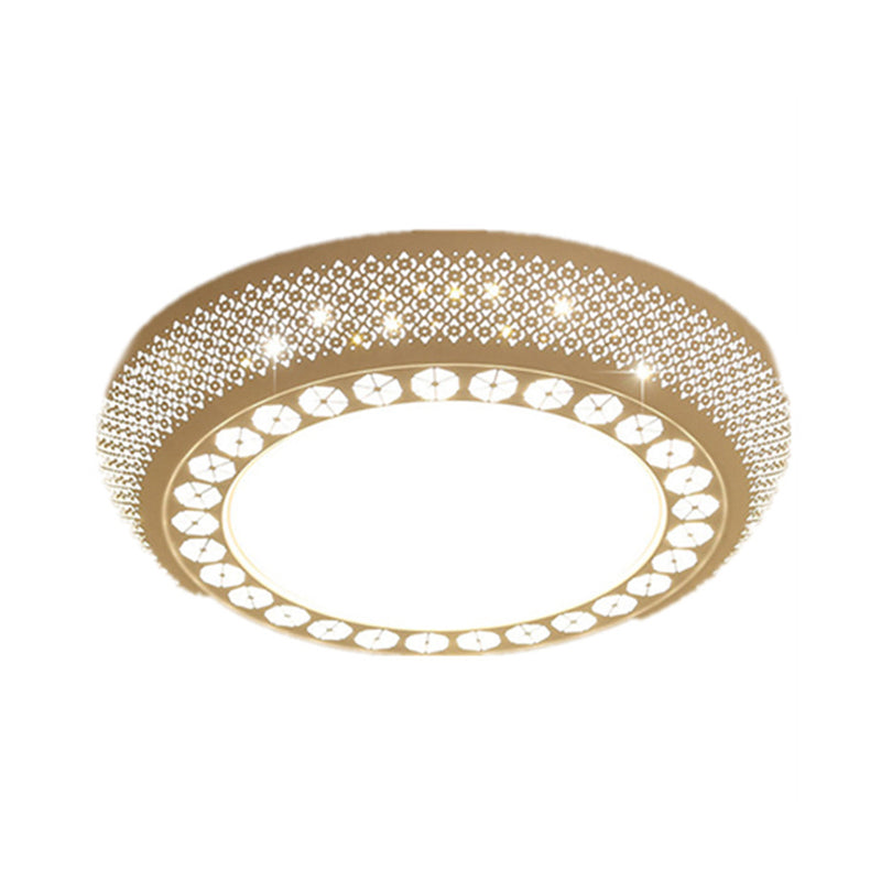 23"/35" W LED Flush Ceiling Light Simple Cutout Acrylic Flush Mount Lighting in White for Bedroom, White/3 Color Light