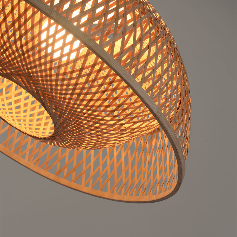 Dome Pendant Lighting Tradition Bamboo 1 Bulb 18"/23.5" Wide Wood Hanging Lamp Kit