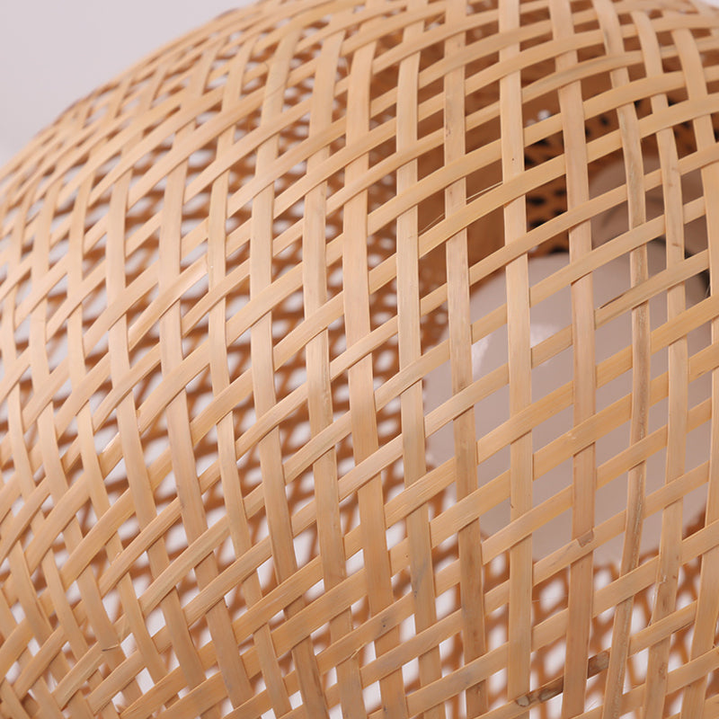 Globe Suspension Anhänger zeitgenössischer Bambus 1 Lampenholz Hanging Light Kit, 12 "/14" breit