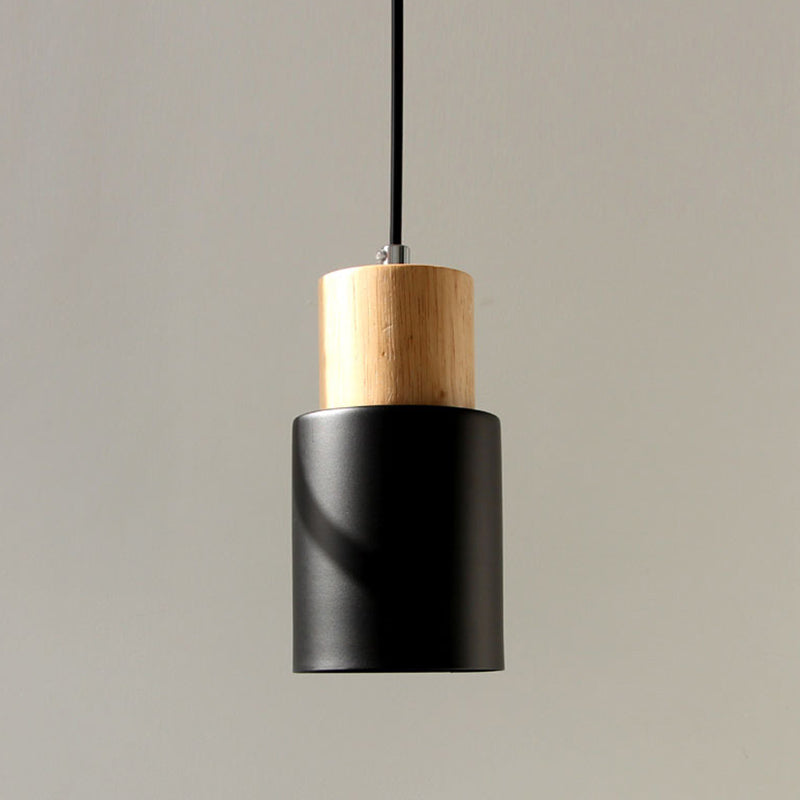 Cylindrical Mini Pendant Light Fixture Nordic Metal Single Hallway Hanging Light