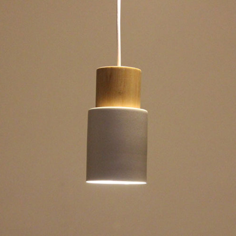 Cylindrical Mini Pendant Light Fixture Nordic Metal Single Hallway Hanging Light