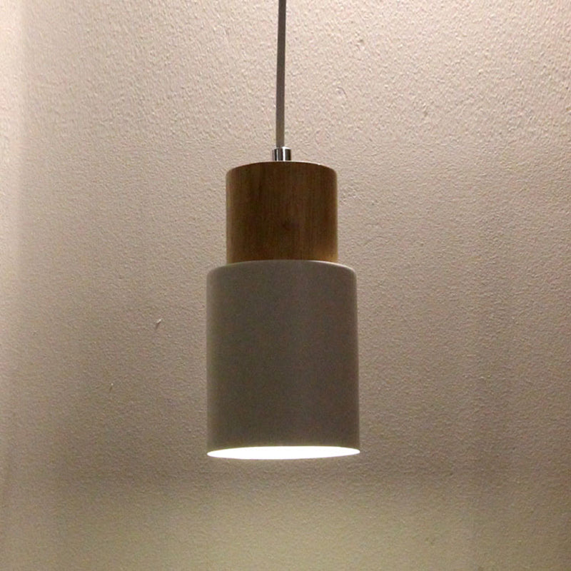 Cylindrical Mini Pendant Light Fixture Nordic Metal Single Hallway Hanging Light