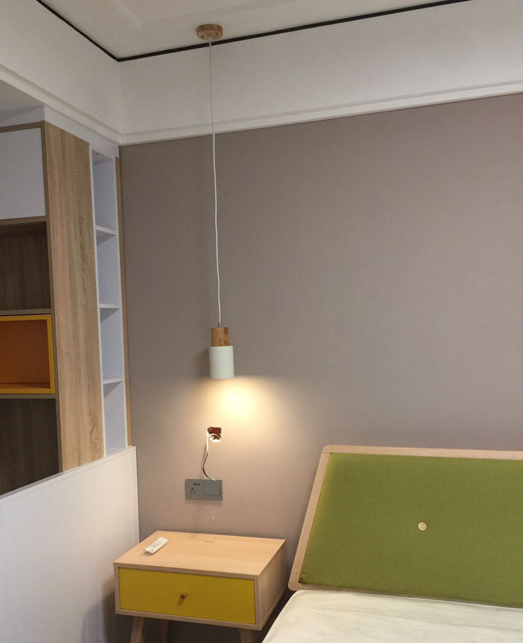 Cylindrical Mini Pendant Light Fixture Nordic Metal Single Hallway Hanging Light