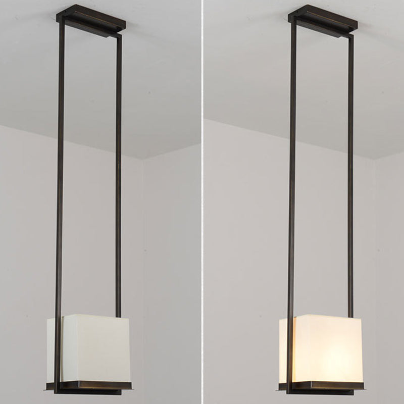 Éclair de suspension ombragée en tissu Minimaliste à 1 léger pendentif en noir et blanc pour couloir