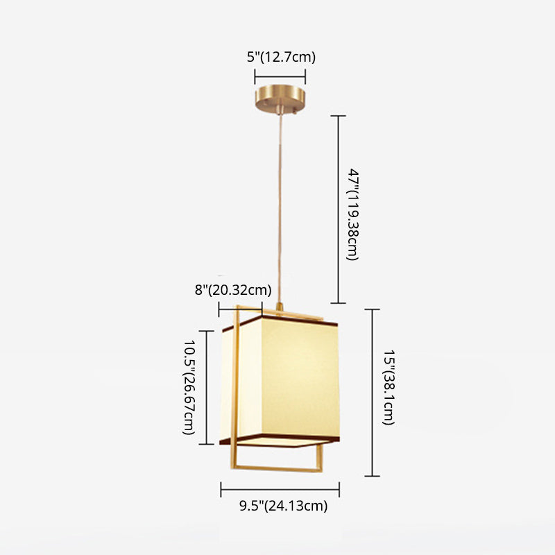 Minimalistische rechteckige Pendelleuchte Lampenmaterial 1 Kopf Diner hängende Licht mit Rahmen in Gold