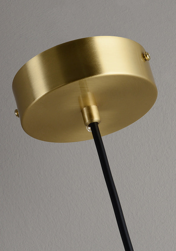 Minimalistic 1-Bulb Drop Pendant White Mini Suspension Lighting with Marble Shade