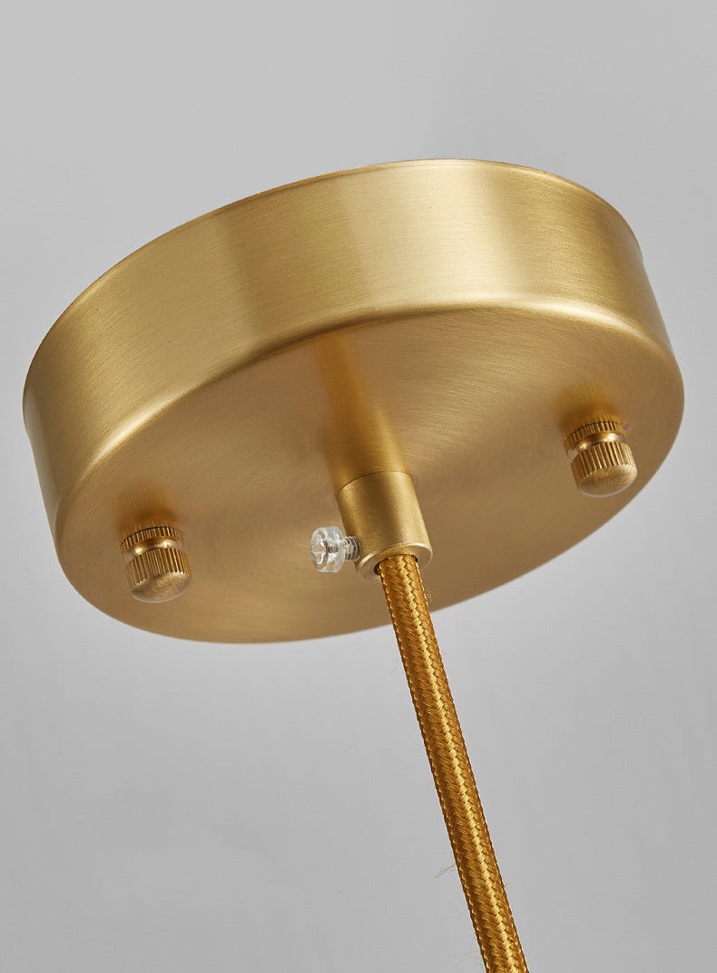 Kleine marmeren hanglamplichter bevestiging eenvoudig 1 bol messing hangend licht voor slaapkamer