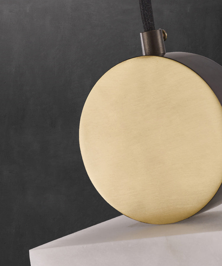 Geometric Shaped Pendant Lamp Nordic Marble 1-Light Bedroom Ceiling Light in Brass