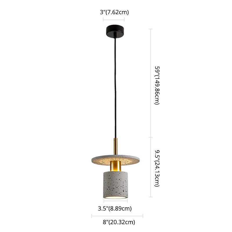 Terrazzo Hat Shaped Pendant Light Nordic Single-Bulb Ceiling Light for Kitchen Bar