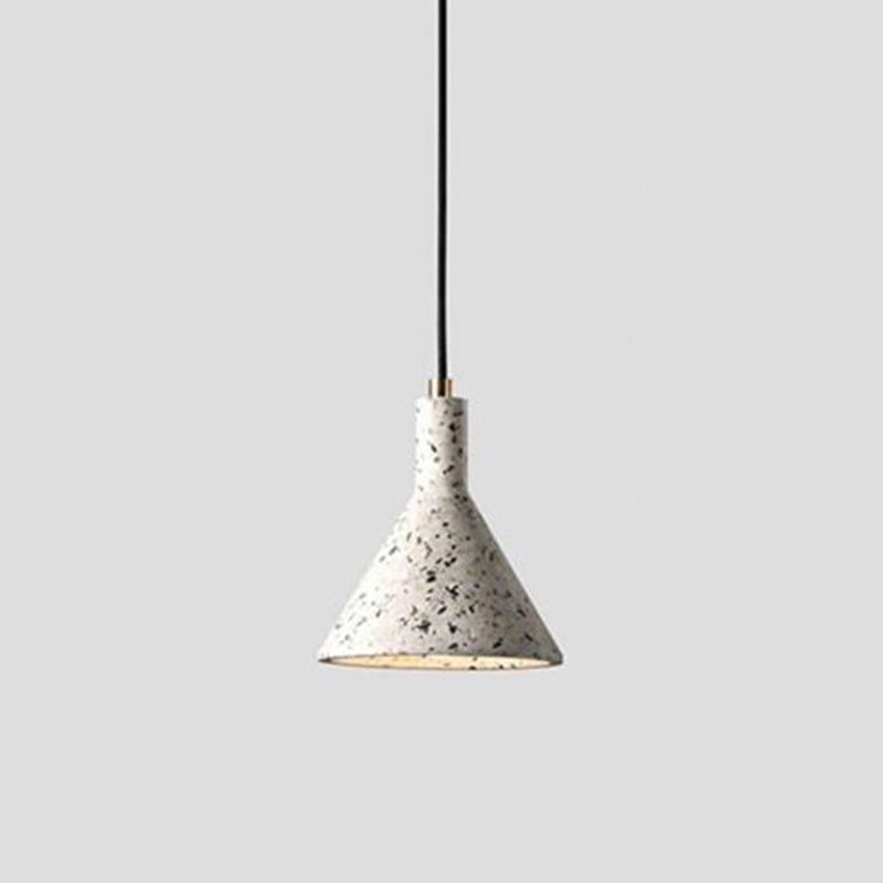 Nordic 1-Bulb hanger lamp Conical Small Suspension Lamp met terrazzo-schaduw voor Diner