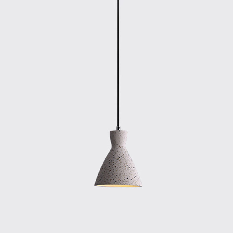 Nordic 1-Bulb hanger lamp Conical Small Suspension Lamp met terrazzo-schaduw voor Diner