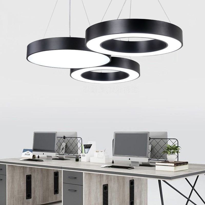 Lampada rotonda Black Lampada rotonda LED Minimalist LED Impiccamento per l'ufficio