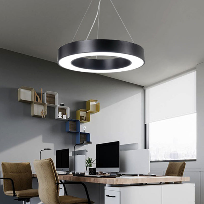 Lampada rotonda Black Lampada rotonda LED Minimalist LED Impiccamento per l'ufficio