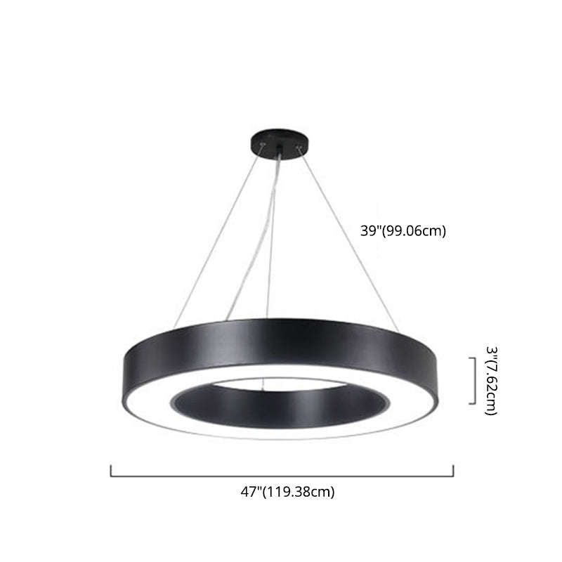 Lampada rotonda Black Lampada rotonda LED Minimalist LED Impiccamento per l'ufficio