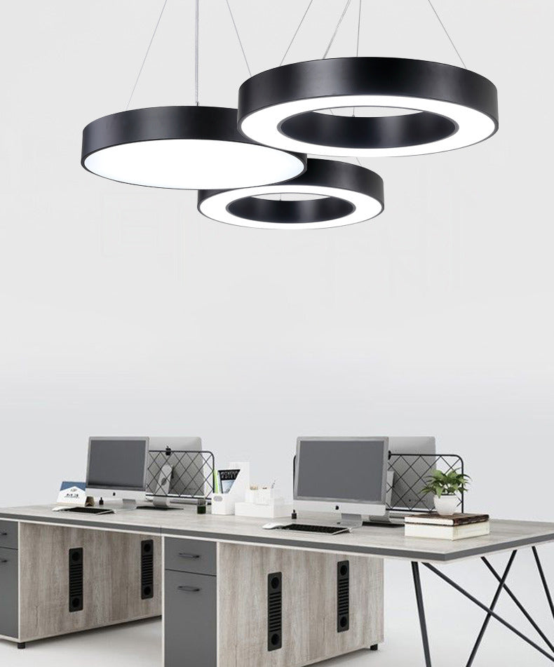 Lampada rotonda Black Lampada rotonda LED Minimalist LED Impiccamento per l'ufficio