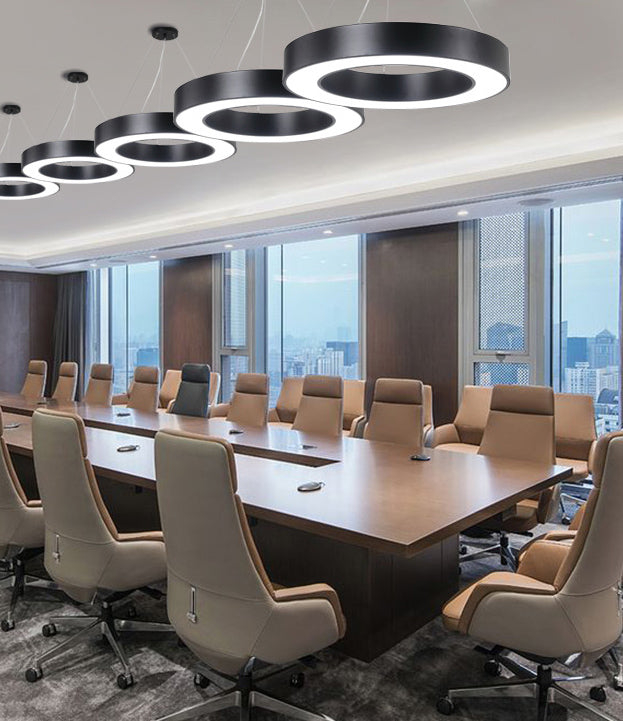 Lampada rotonda Black Lampada rotonda LED Minimalist LED Impiccamento per l'ufficio