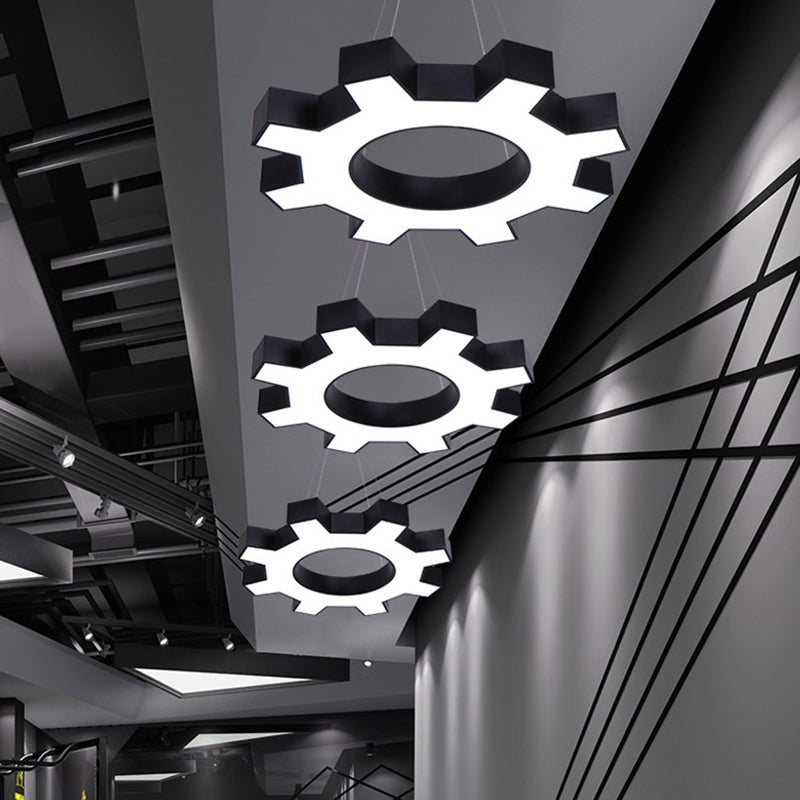 Luce a sospensione in palestra a forma di ingranaggio Acrilista Acrilista LED Apparecchi di illuminazione a soffitto