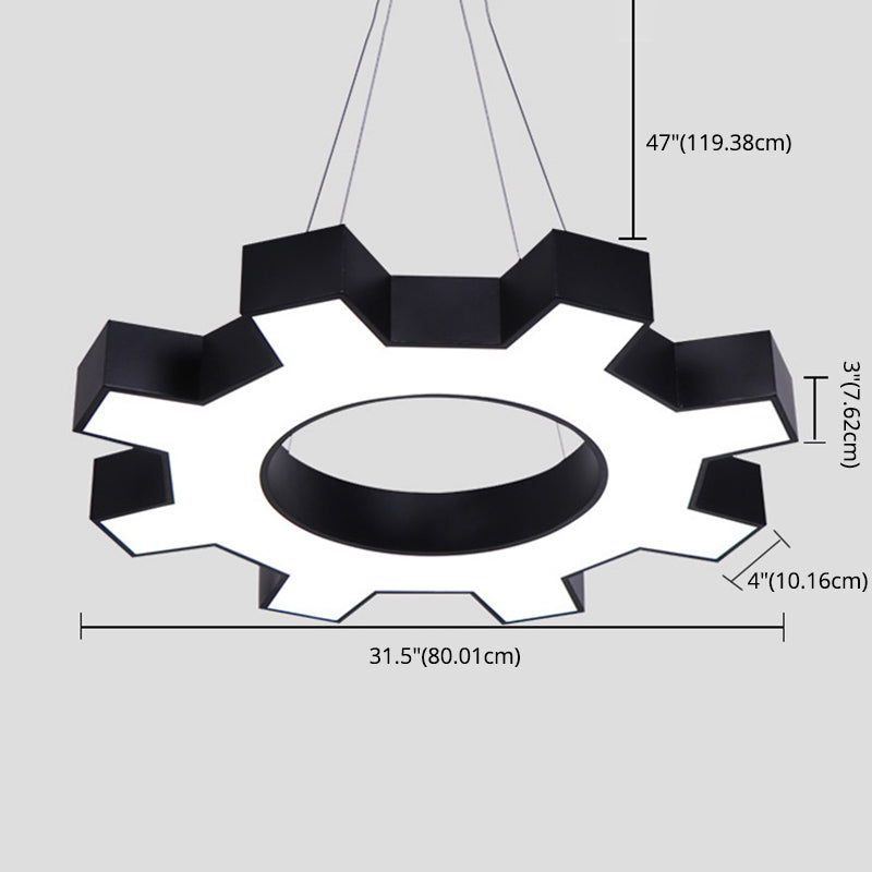 Luce a sospensione in palestra a forma di ingranaggio Acrilista Acrilista LED Apparecchi di illuminazione a soffitto