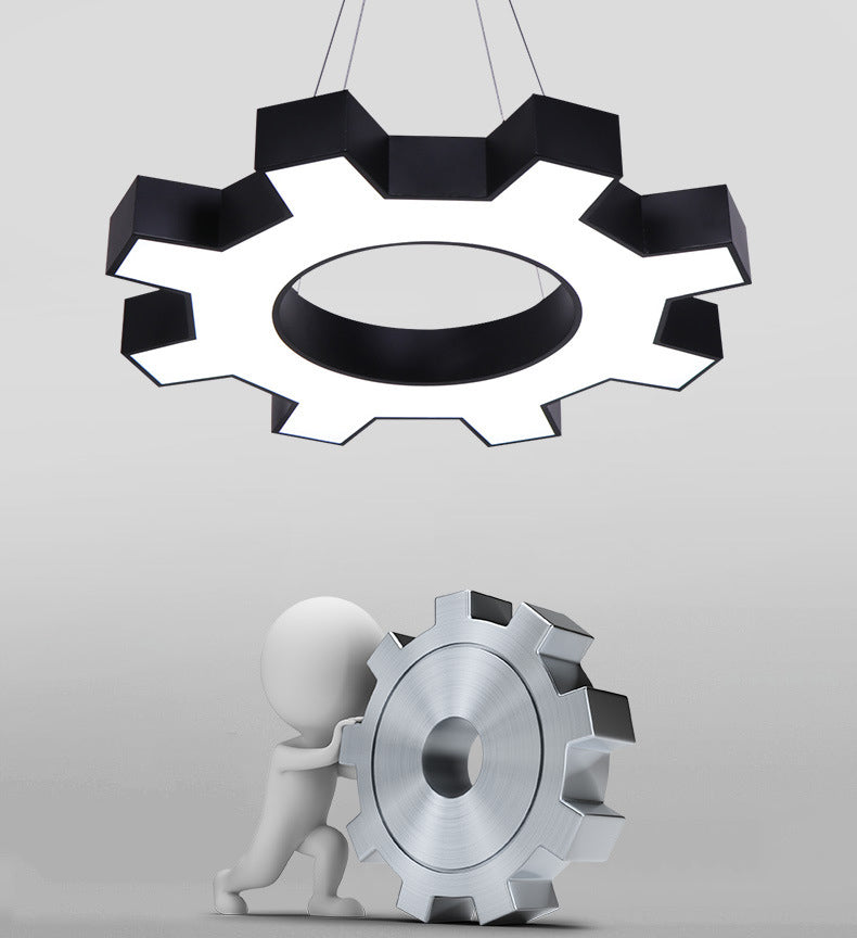 Luce a sospensione in palestra a forma di ingranaggio Acrilista Acrilista LED Apparecchi di illuminazione a soffitto