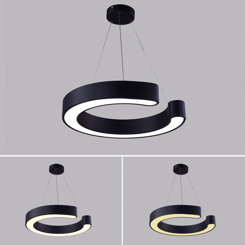 Minimalist C Shaped Hanging Lighting Acrylic Office LED Commercial Pendant Light Fixture