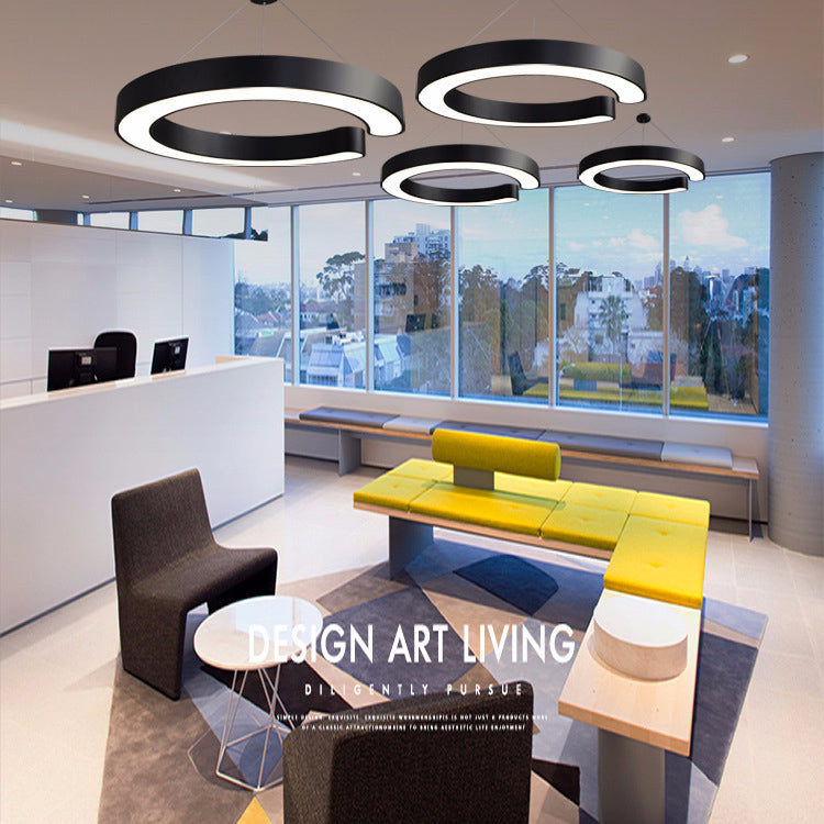 Minimalist C Shaped Hanging Lighting Acrylic Office LED Commercial Pendant Light Fixture