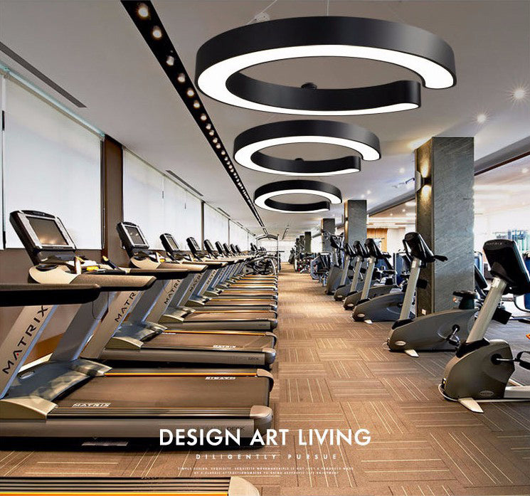 Minimalist C Shaped Hanging Lighting Acrylic Office LED Commercial Pendant Light Fixture