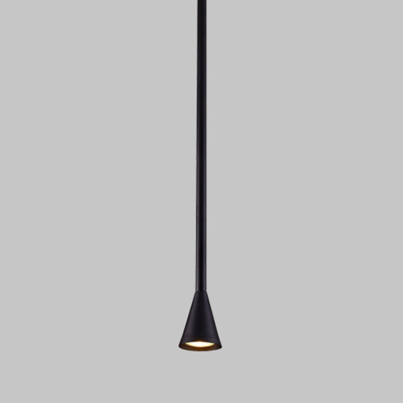 Postmodern Minimalist Conical Pendant Lamp Metallic Kitchen Bar LED Suspension Light