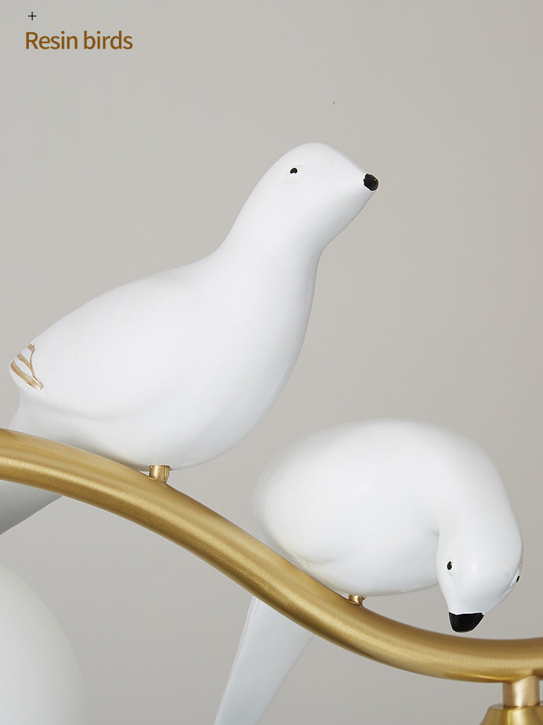 Branch and Bird Island Light Minimalist Metal Diner Pendente soffitto con sfera Opal Glass Shade