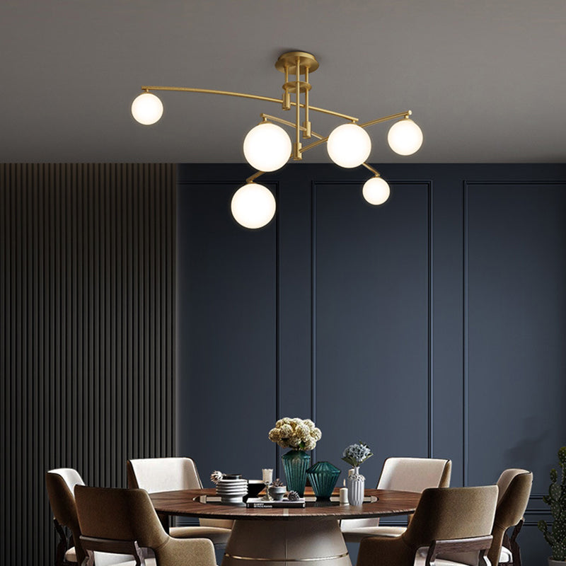 Tiered Opaline Glass Island Light Simple Style Ceiling Suspension Lamp for Living Room