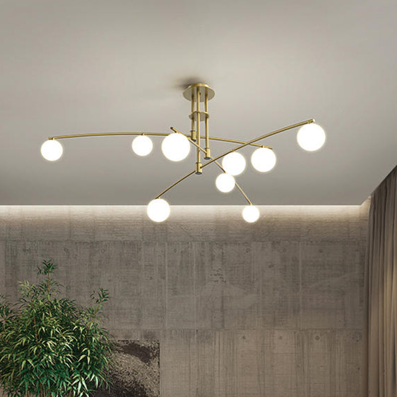 Tiered Opaline Glass Island Light Simple Style Ceiling Suspension Lamp for Living Room