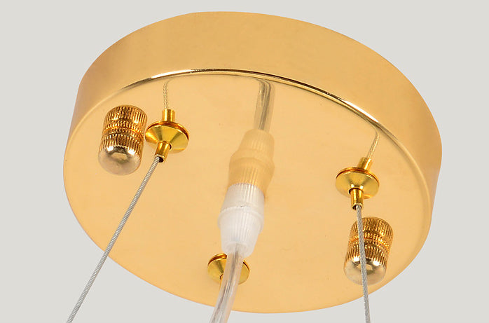 16 lumières Restaurant Island Lamp Minimaliste Gold Hanging Light avec boule blanc nulle