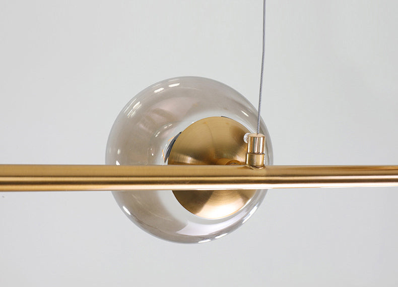 Smoke Grey Glass Orb Pendant Lighting Postmodern Island Ceiling Light for Dining Room