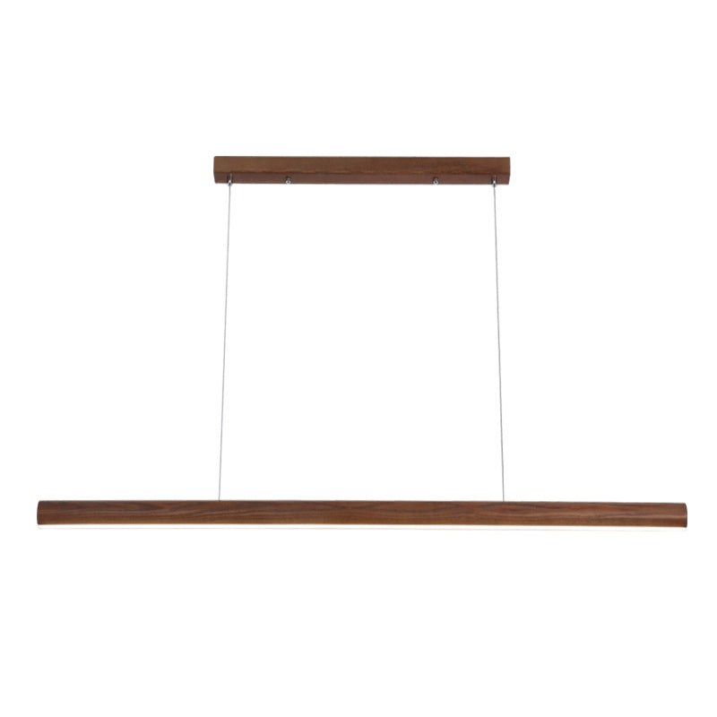 Ash Wood Tubular Hanging Lamp Nordic Style Dining Room LED Island Lighting Ideas