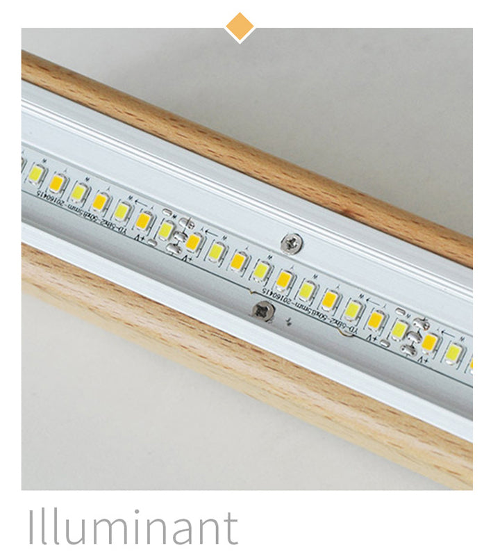 Ash Wood Tubular Hanging Lamp Nordic Style Dining Room LED Island Lighting Ideas