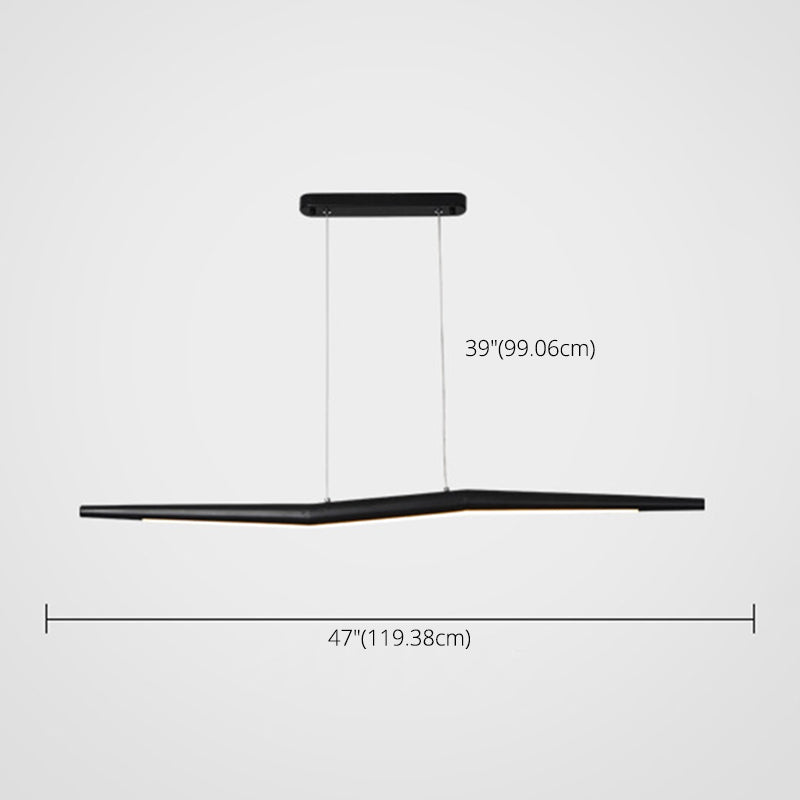 Twig Shaped Metal Ceiling Lamp Minimalistic LED Island Light Fixture for Restaurant