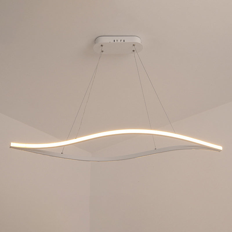 Minimalist Leaf Shaped Island Lamp Acrylic Dining Room LED Hanging Light Fixture