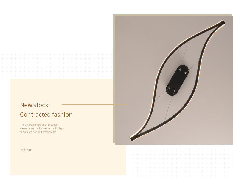 Minimalist Leaf Shaped Island Lamp Acrylic Dining Room LED Hanging Light Fixture