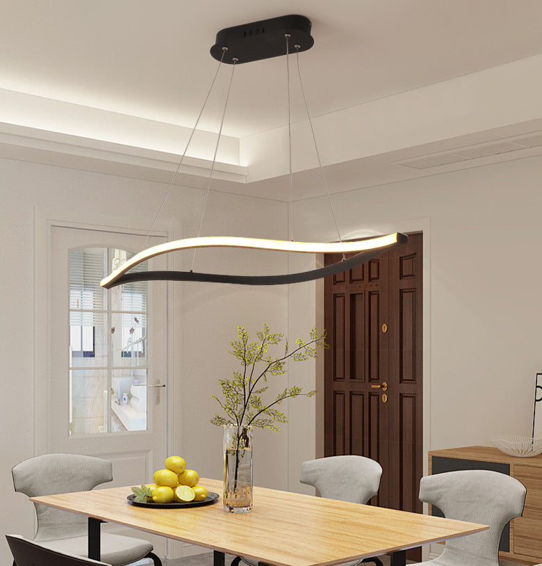 Minimalist Leaf Shaped Island Lamp Acrylic Dining Room LED Hanging Light Fixture