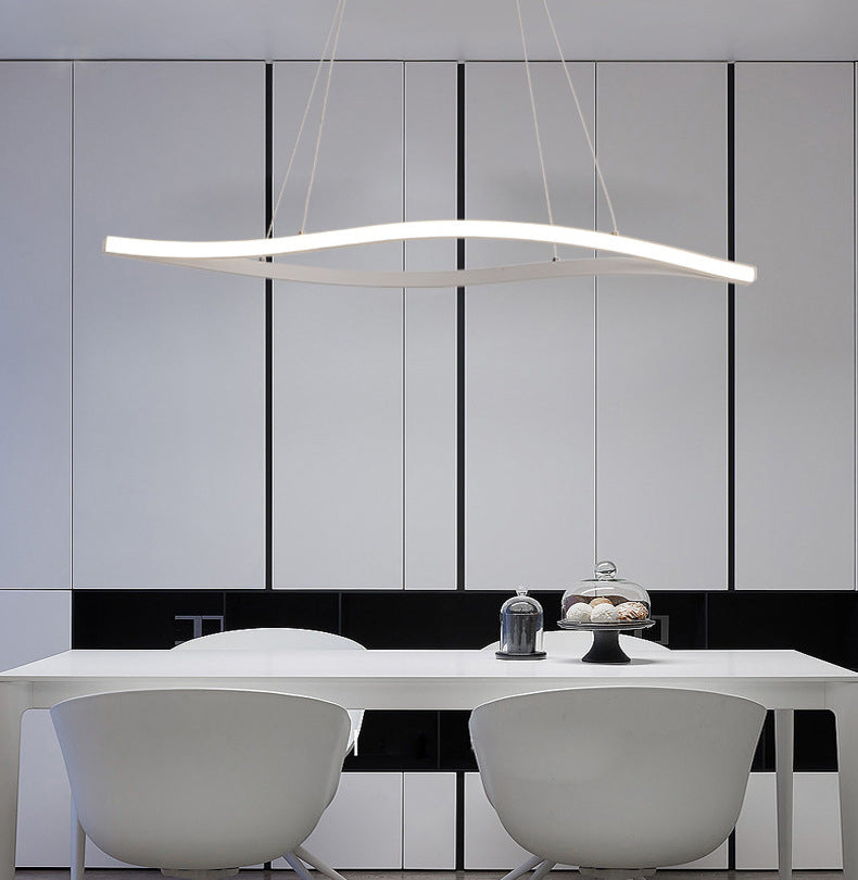 Minimalist Leaf Shaped Island Lamp Acrylic Dining Room LED Hanging Light Fixture