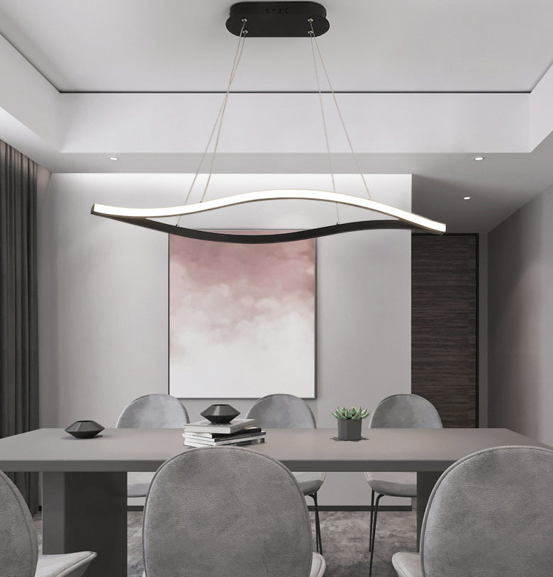 Minimalist Leaf Shaped Island Lamp Acrylic Dining Room LED Hanging Light Fixture