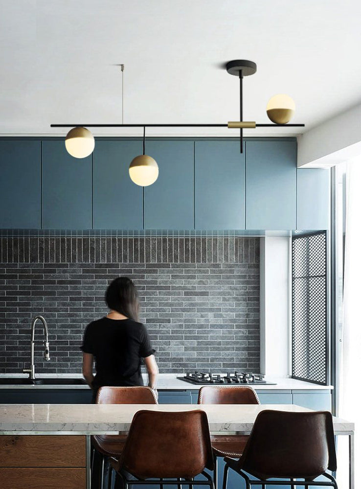 Gold Nut Shaped Suspension Light Nordic White Glass Island Ceiling Light for Living Room