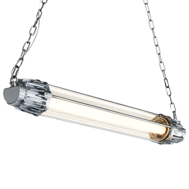 Il ristorante industriale in metallo industriale a ciondolo cilindrico d'isola argento si appese alla luce appesa