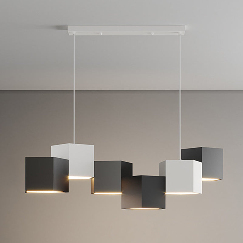 Lampada dell'isola a led macaron lampada sospesa pentagonale con tonalità in metallo per una cena