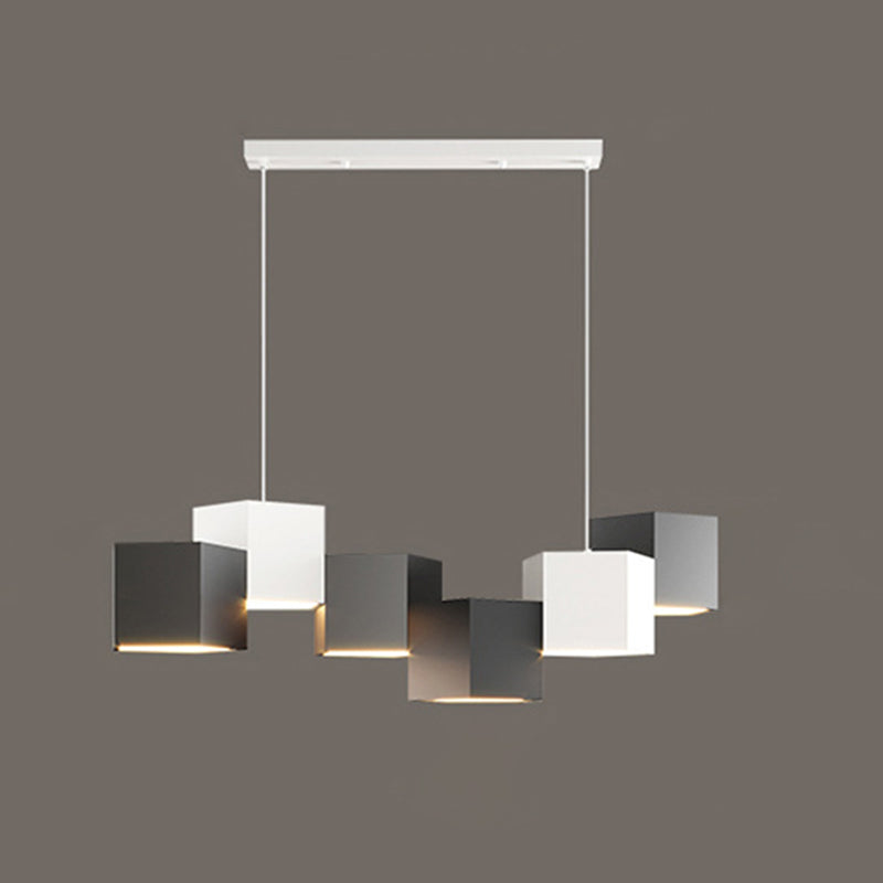 Lampada dell'isola a led macaron lampada sospesa pentagonale con tonalità in metallo per una cena