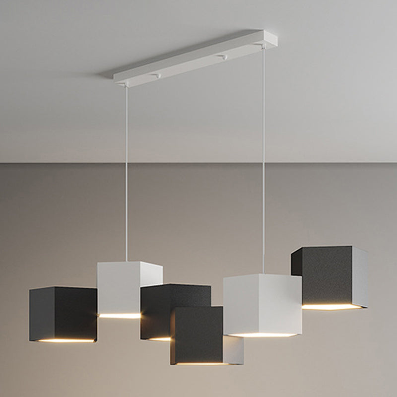 Lampada dell'isola a led macaron lampada sospesa pentagonale con tonalità in metallo per una cena