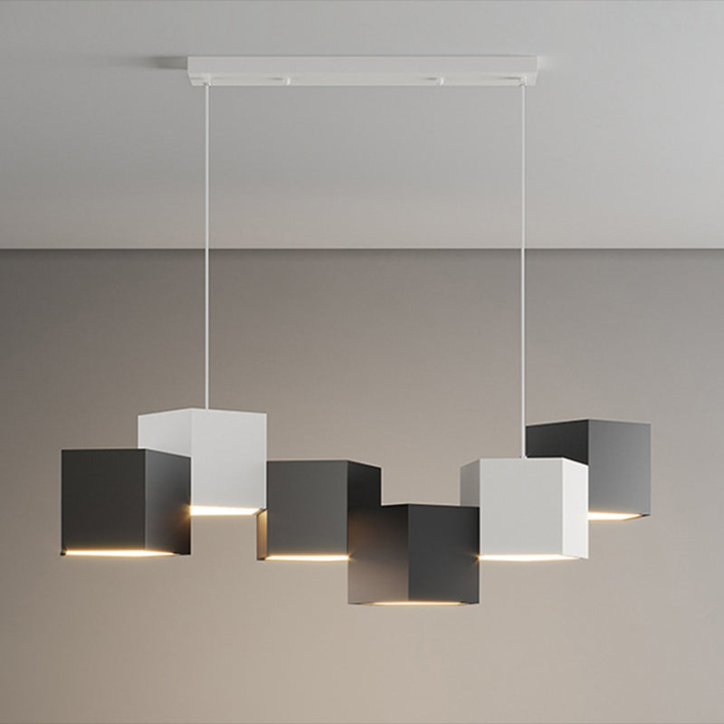 Lampada dell'isola a led macaron lampada sospesa pentagonale con tonalità in metallo per una cena