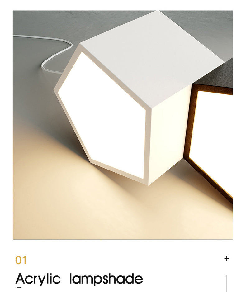 Lampada dell'isola a led macaron lampada sospesa pentagonale con tonalità in metallo per una cena