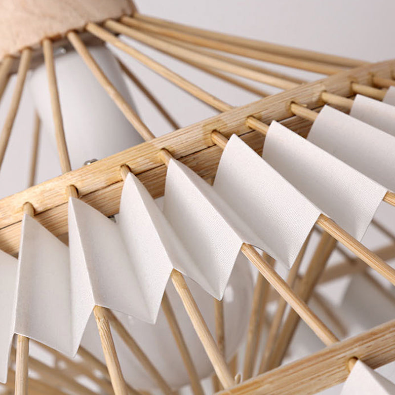 Sich verjüngte Anhängerbeleuchtungstradition Bambus 1 Glühbirne 19,5 "/23,5" breites beige hanges Lampe Kit